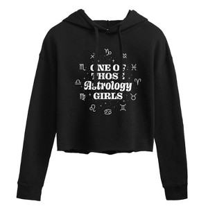 Women's - Instant Message - One Of Those Astrology Girls Cropped Graphic Hoodie - 1 of 4