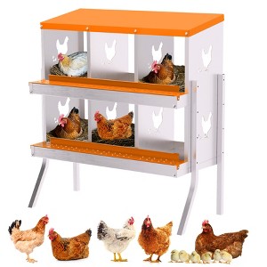 Chicken Nesting Boxes, 6 Hole Roll Away Nest Box for Chicken and Poultry to Collect Eggs, Egg Laying Boxes for Chicken Coop - 1 of 4