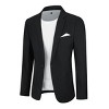 Cloudstyle Men's Suit Jacket One Button Slim Fit Sport Coat Daily Black Blazer - 3 of 4