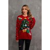 Coolmee Women's Ugly Christmas Sweater Novelty Print Crew Neck Sweater Pullover - 3 of 4