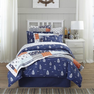 Full Cotton Reversible Nautical Kids Duvet Set