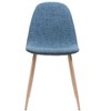 Modern Curve-Back Dining Chairs, Side Chairs with Wood-Finish Metal Legs, Fabric Upholstered Leisure Chair (set of 2) -Christopher Knight Home - 3 of 4