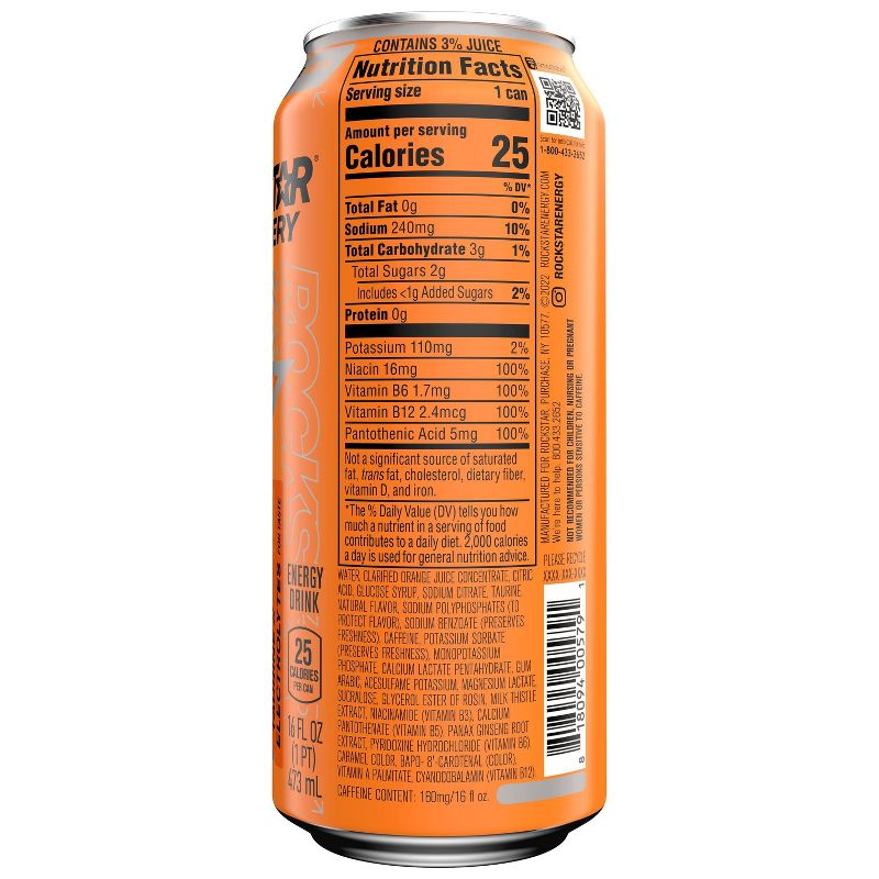 Rockstar Recovery Orange Energy Drink - 16 fl oz Can, 6 of 7