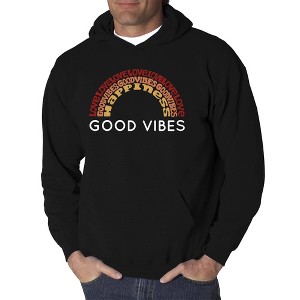 LA Pop Art Men's Word Art Hooded Sweatshirt - Good Vibes - 1 of 4