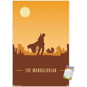 Trends International Star Wars: The Mandalorian - Mando and The Child At Dusk Unframed Wall Poster Prints - 1 of 4