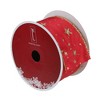 Northlight Glittering Red and Gold Stars Christmas Wired Craft Ribbon 2.5" x 16 Yards - 3 of 3