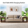CIPACHO Rustic Brown 1 Piece Wood End Table 2 Tiered Square Side Table with Storage Shelf for Living Room Entrance - 4 of 4