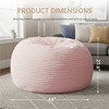 Hooseng 3.5 FT Bean Bag Chairs for Adults, Large Corduroy Bean Bag with Removable Cover, Memory Foam Filler Floor Couch for Living Room Bedroom - 2 of 4