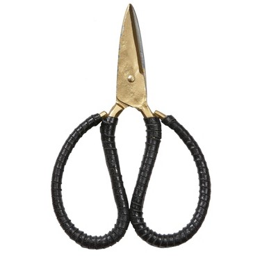 tagltd Leather Wrapped Forged Iron Scissors