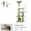 DOMETOUR Multilevel Cat Tree Cat Tower, Cat Climbing Frame with Scratching Post Hammock Cat Condo, Green - 4 of 4