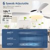 Wanze of Ocean 42 in. 3-Blade Indoor Flush Mount Ceiling Fan with APP Remote Control and Light, 3-Color Dimmable, Reversible DC Motor - 4 of 4