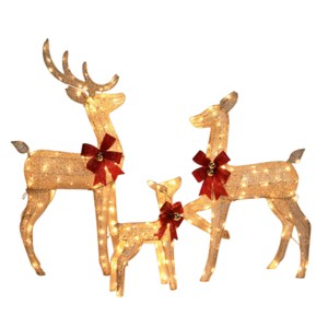 GlasFlength Decorative Objects Elk Deer Sled Decoration Christmas Deer Outdoor Yard Decoration Courtyard Elk Decoration, Gold, 24.5"*8"*48" - 1 of 4