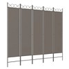 vidaXL Anthracite Room Divider, Foldable 5-Panel Room Partition, 78.7"x78.7", Durable and Breathable Fabric, Sunblock and Privacy - 2 of 4