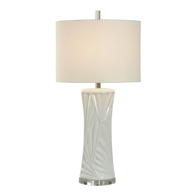 Val Pure Abstract Art Deco Table Lamp Gloss White Finish - StyleCraft, 3 of 8