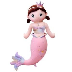 TITQWOP Mermaid Stuffed Animal Plush, Cute Soft Pink Hugging Mermaid Plushies Pillow Toys Kawaii Birthday Gift for for Adults Kids Boys Girls - 1 of 4