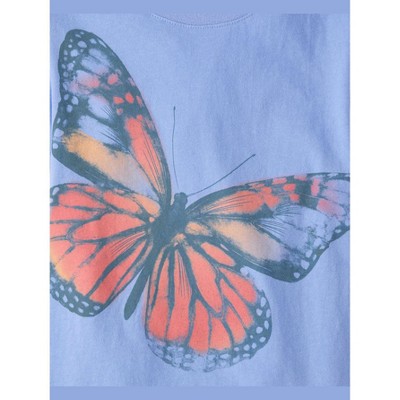The Children's Place Girls Short Sleeve Butterfly Graphic Tee Blue M (7/8) — фото 2