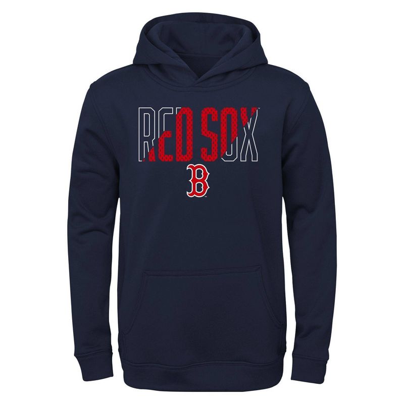 MLB Boston Red Sox Boys' Line Drive Poly Hooded Sweatshirt, 1 of 2