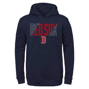 MLB Boston Red Sox Boys' Line Drive Poly Hooded Sweatshirt
