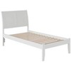 AFI Furnishings Portland Twin Extra Long Platform Bed with Open Footboard and Turbo Charger in White - 4 of 4