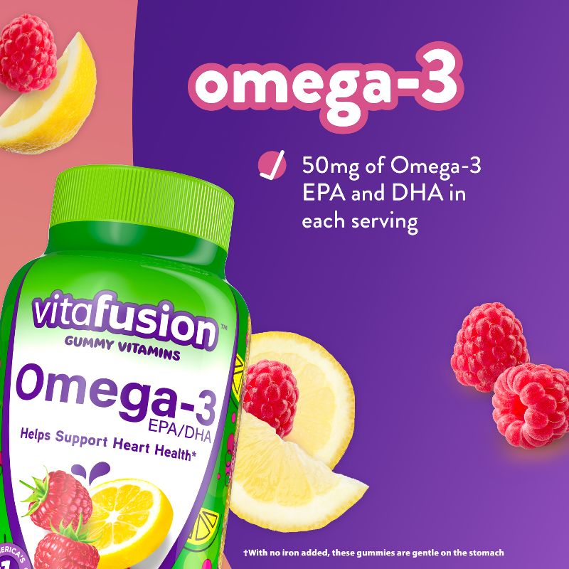Vitafusion Omega-3 Gummies - Berry & Lemonade - 120ct, 4 of 12