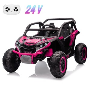 24V 2-Seater Kids Ride-On UTV Truck with Remote Control, 4WD Electric Truck Toy Car with Music, LED Lights,Battery Powered Toy for Boys & Girls - 1 of 4