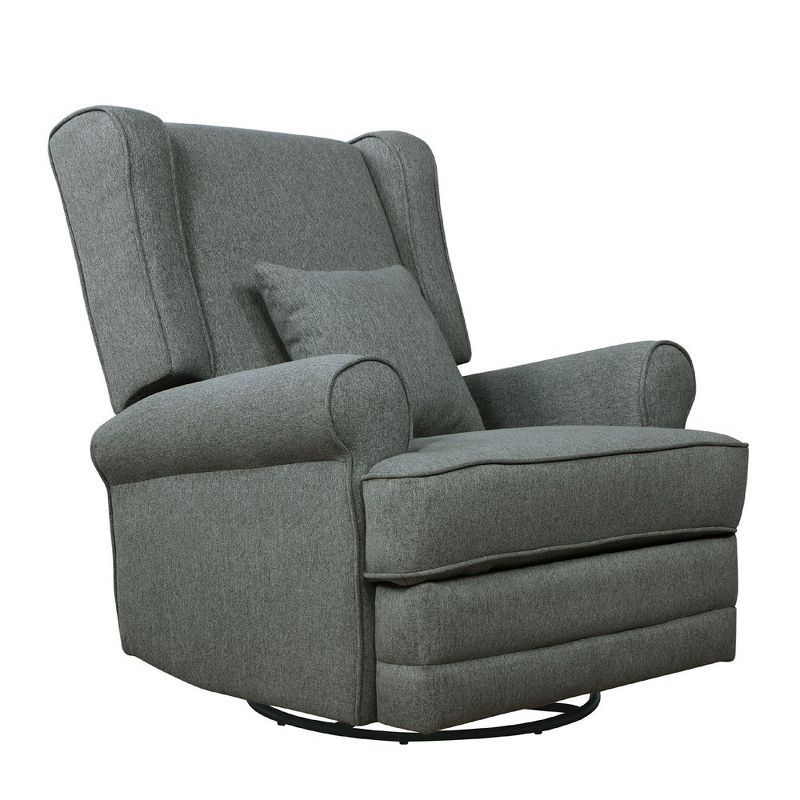 Evolur Melbourne Upholstered Seating Wing Back Glider Swivel Chair, 2 of 6