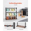 VEVOR Coffee Mug Holder for Countertop, 16 Hooks Coffee Cup Holder with Storage Base, 2 Tier Carbon Steel & Wood Mug Display Stand, Matte Black - 3 of 4