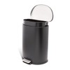 QUALIAZERO 13 GAL/50L, D SHAPE, STAINLESS STEEL STEP-ON CAN, WITH SOFT CLOSE LID, MATTE BLACK FINISH - 3 of 4