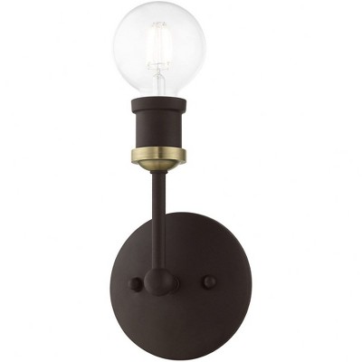 Bronze and Antique Brass 1-Light Vanity Sconce