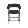 Meridian Furniture,Blake Black Boucle Fabric Counter Stool, Set of 2 - 4 of 4