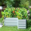 LuxenHome L-Shaped Galvanized Steel Raised Garden Bed Planter Silver - 2 of 4