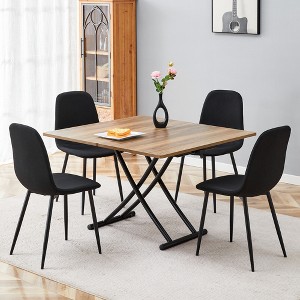 GDFStudio Jackie Modern Adjustable 5 Piece Dining Set with Lift Table and Upholstered Chairs - 1 of 4