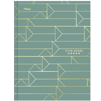 Five Star Composition Book Metallic Geo Hardcover Green Linear