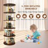 QingMoon 5 Tier Stackable Spinning Bookshelf, 360° Display Bookcase Tower, Floor Standing Round Storage Rack with Metal Frame for Living Room, Office - 4 of 4