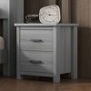 Dexmalle Vintage Wooden Nightstand with Two Drawers for Bedroom - 2 of 4