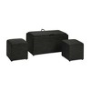 Breighton Home Designs4Comfort Sheridan Storage Ottoman with Reversible Tray and 2 Side Ot Dark Charcoal Gray Fabric - 2 of 4
