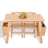 Aoibox Kids Solid Wood Table with 2 Chair Set Built-in Storage for Toddlers Activity Desk Natural for Ages 3-8 Years - 2 of 4