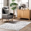 Nuloom Tania Modern Symbols Pet Friendly Machine Washable Area Rug, 4' x 6', Light Grey - 2 of 4