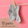Cozyway Baby Girl Turn Cuff Ruffle Socks, 12 Pairs, Solid White, 3-5 Years Old - 3 of 4