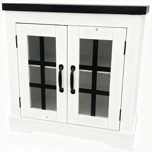 Buffet Cabinet with Storage, Sideboard Buffet with Glass Doors - 1 of 4