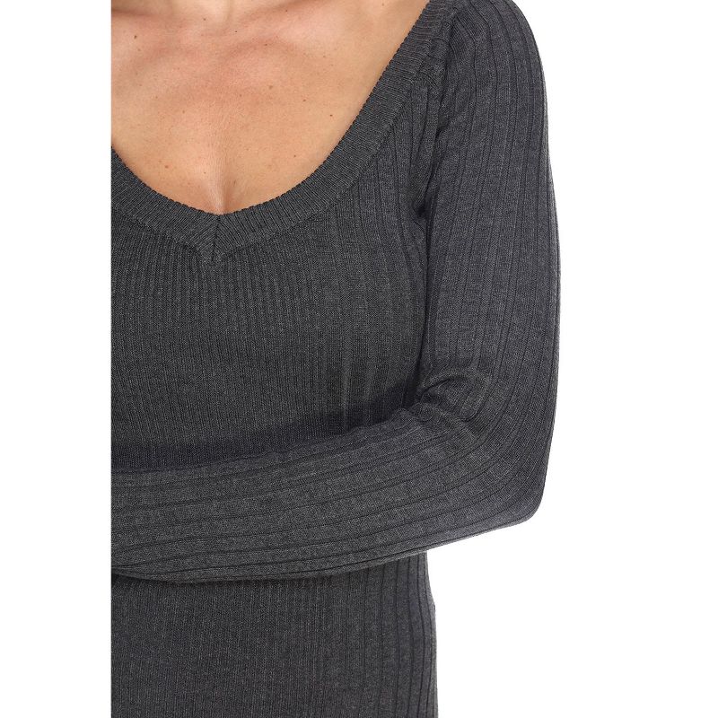 Women's Long Sleeve Destiny Sweater Dress - White Mark, 3 of 5