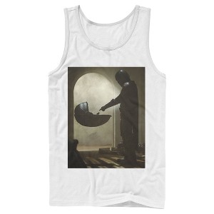 Men's Star Wars The Mandalorian The Child and Bounty Hunter Portrait Scene Tank Top - 1 of 4