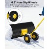 Heavy-Duty Steel Snow Plow, 5-Height Adjustable Handle & All-Terrain Wheels, Adjustable Angle Blade, on Driveways, Sidewalks, and Yards - 4 of 4