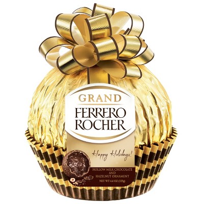 Ferrero Rocher Grand Holiday Hollow Milk Chocolate and Hazelnut Ornament - 4.4oz