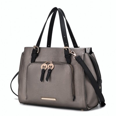 MKF Collection Elise Vegan Leather Color-block Women’s Satchel Bag by Mia K