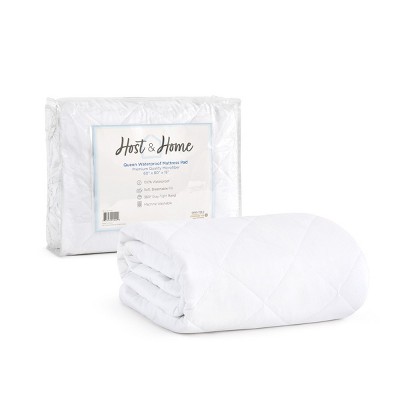 Queen Size White Waterproof Polyester Mattress Pad Cover