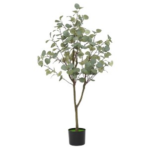 Artificial  Tree for Home Decor , Faux Eucalyptus Tree with Lifelike Trunk and Realistic Silk Leaves for Home Decor - 1 of 4