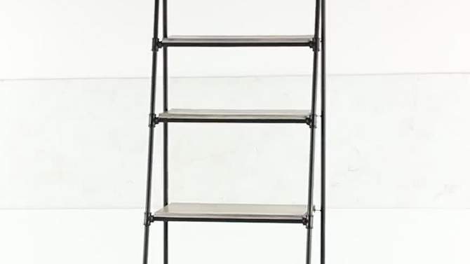 72" Metal and Wood 5 Shelf A Frame Book Stand Black - Olivia & May, 2 of 16, play video