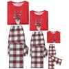 cheibear Christmas Elk Print Tops with Plaid Pants Xmas Sleepwear Family Pajama Set - 2 of 3