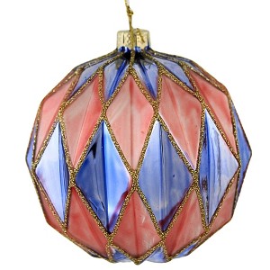Cody Foster 3.5 Inch Midcentury Diamond Baubles Large Christmas Tree Ornament , Christmas Decor Honeycomb Waffle Mid-Century (1PC) - 1 of 4